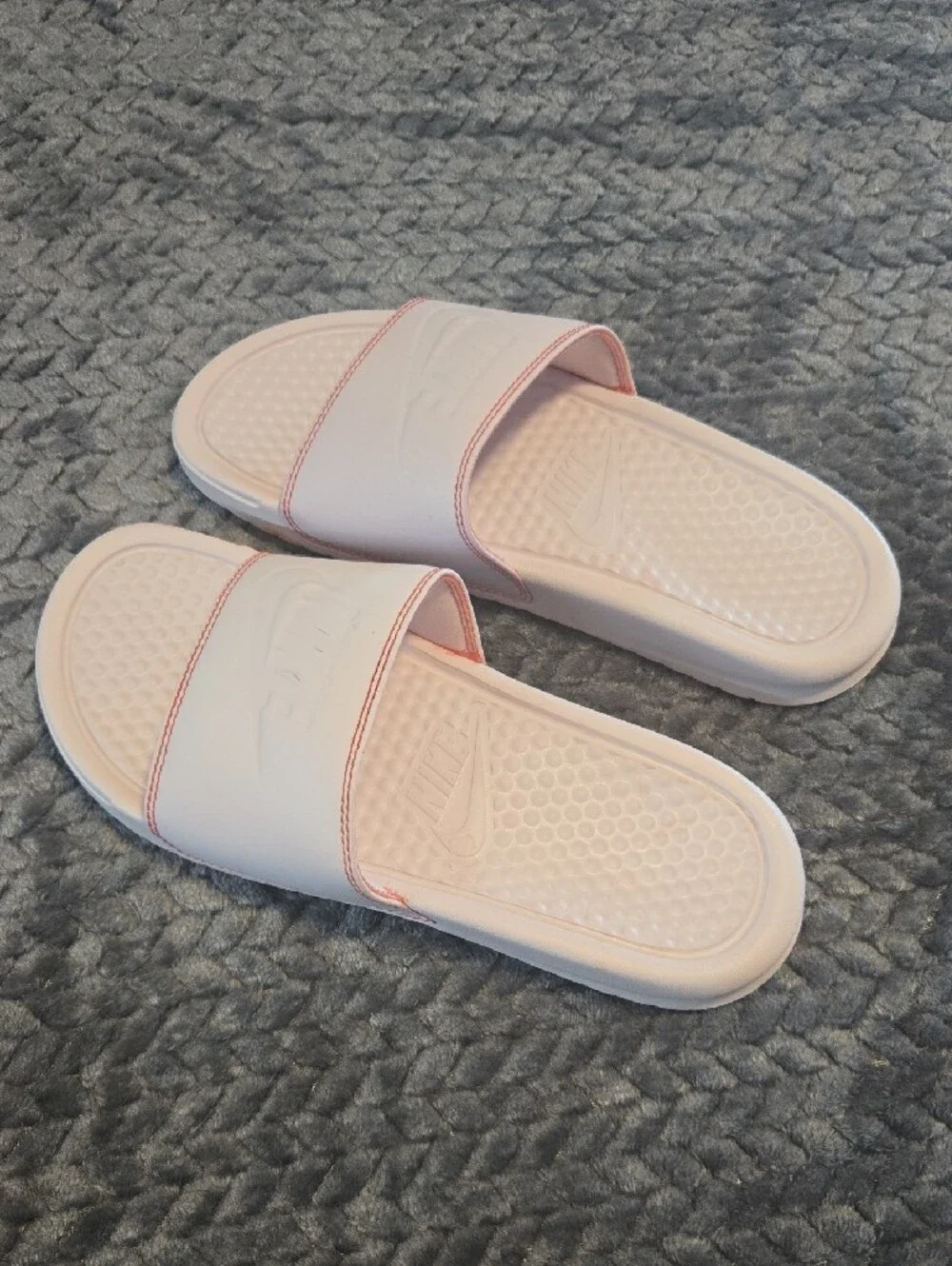 Nike Benassi JDI Slides Women’s 6 Light Blush Pink White 343881-115 New in Box